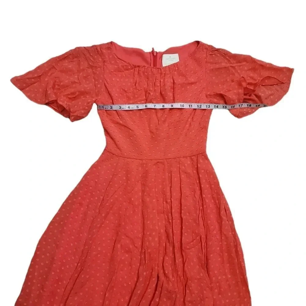 KATE Spade Silk Chiffon Clipped Polka-dot Dress